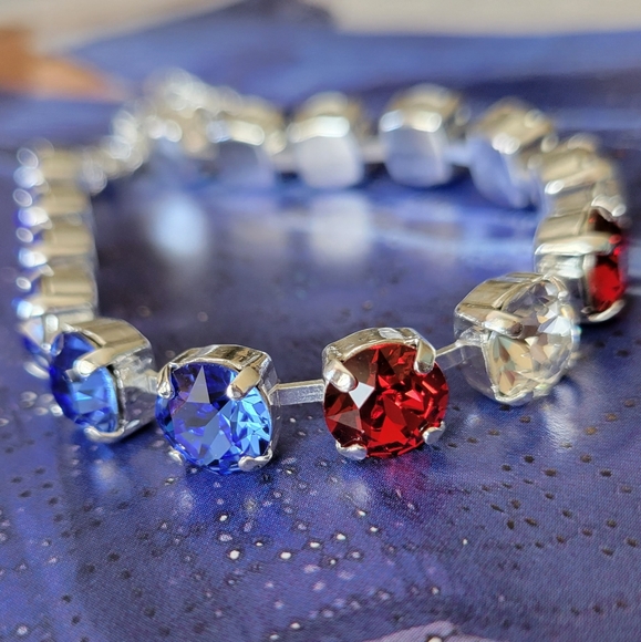 Austrian Crystal Tennis Bracelet in Silver - Picture 8 of 10